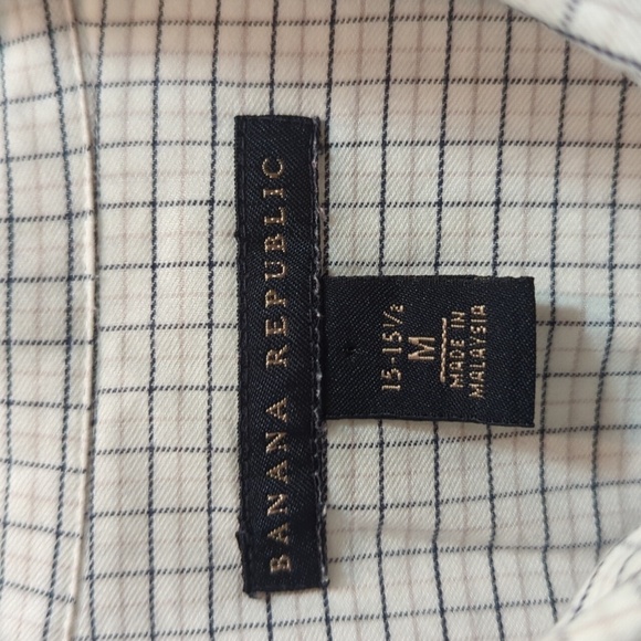 Banana Republic Men's Long Sleeve Button Down Plaid Dress Shirt Size Medium - Picture 3 of 7